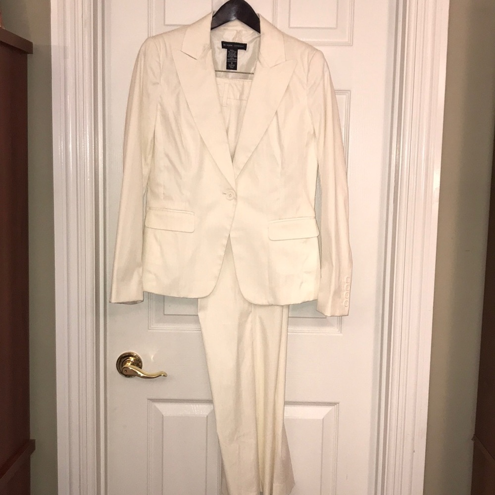 NY & Company  Pant Suit. Off-white/ Blue Pinstripe